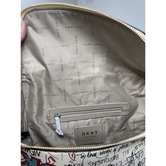 DKNY TILLY Graffiti Fold Over Multicolor Urban NYC Backpack Tote Purse FLAWED - Picture 7 of 9